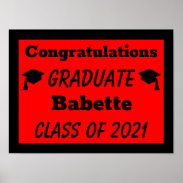 Red Black Grattiss Studenten Poster
