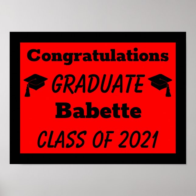 Red Black Grattiss Studenten Poster (Framsidan)