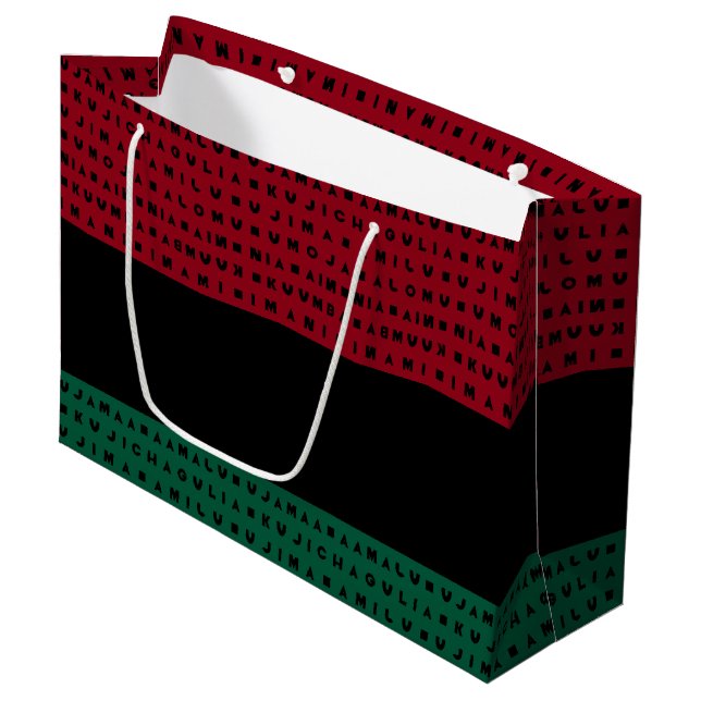 RED BLACK GRÖNT 7 DAGAR AV KWANZAA (Framsidan Vinklad)