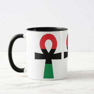 Red, Black & Grönt Ankh Mugg