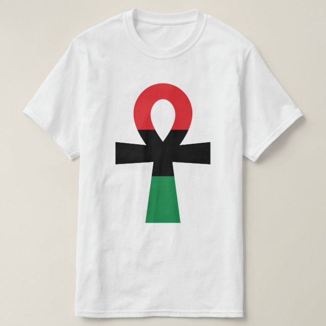 Red, Black & Grönt Ankh T-shirt (Design framsida)