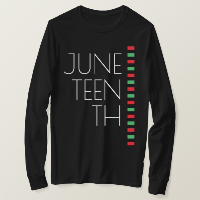 Red Black Grönt Junetelfte Firande-Långärmaden T Shirt (Design framsida)