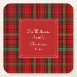 Red Black Grönt Mysigt Plaid - Namn Underlägg Papper Kvadrat