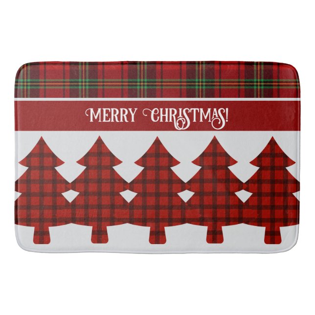 Red Black Grönt Mysigt Tartan Badrumsmatta (Framsidan)