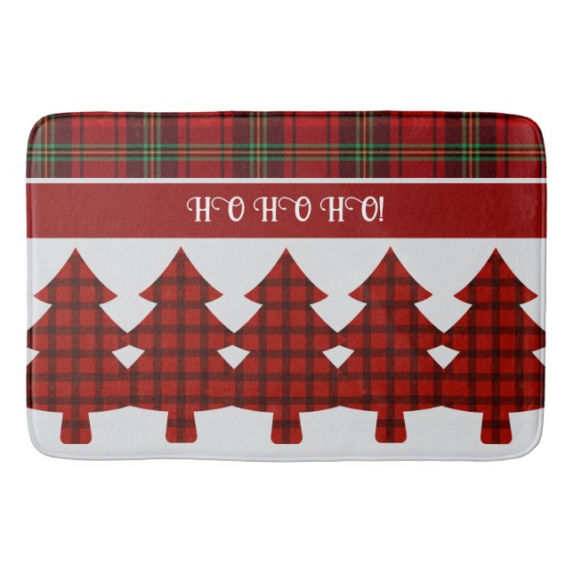 Red Black Grönt Mysigt Tartan Badrumsmatta (Framsidan)