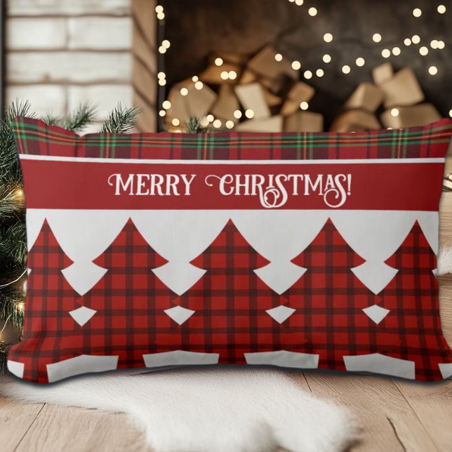 Red Black Grönt Mysigt Tartan Lumbarkudde (Skapare uppladdad)