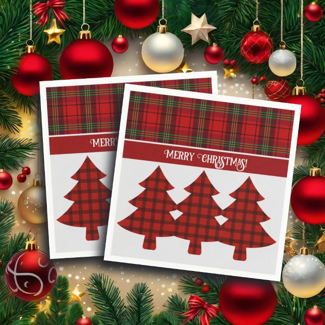 Red Black Grönt Mysigt Tartan Pappersservett (Skapare uppladdad)