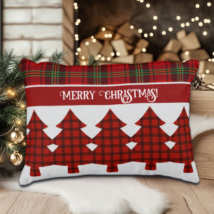 Red Black Grönt Mysigt Tartan Prydnadskudde