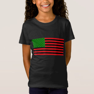 Red Black Grönt Pan African American Flagga - June T Shirt