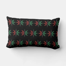 Red Black Grönt Stripe Snöflingor Kwanzaa Lumbarkudde