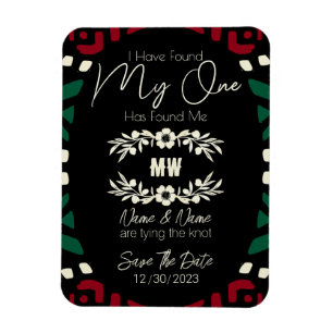 Red Black Grönt Tribal African Save Date Magnet