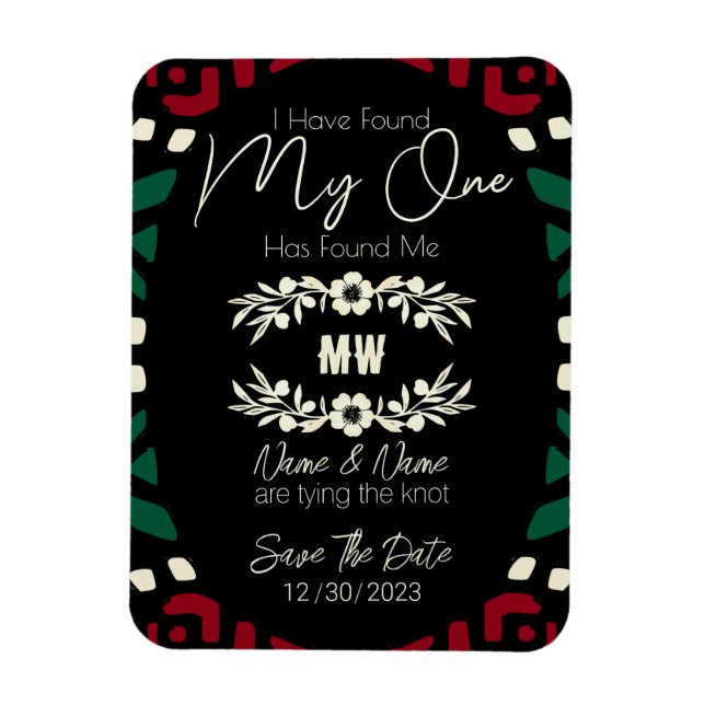 Red Black Grönt Tribal African Save Date Magnet (Vertikal)