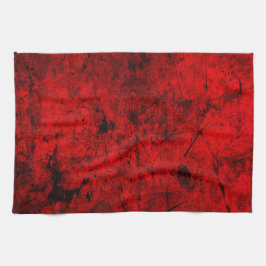 Red Black grunge abstrakt digital grafik art Kökshandduk