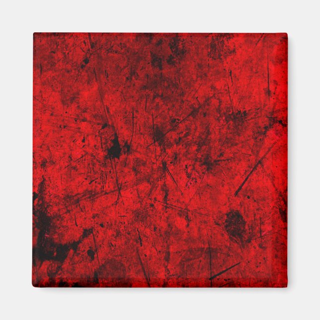 Red Black grunge abstrakt digital grafik art Magnet (Framsidan)