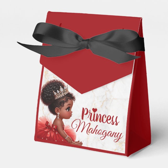 Red Black Guld African Princess Royal Baby Shower Presentaskar (Framsidan Sidan)