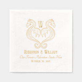 Red Black Guld Dragon Monogram Fantasy Bröllop