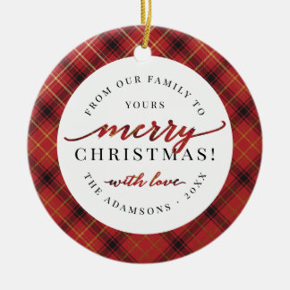 Red Black & Guld, julpapp | GOD JUL Julgransprydnad Keramik
