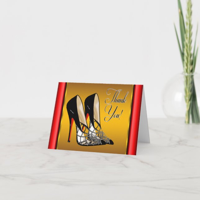 Red Black Gult Guld Högklackar Tack (Framsida)