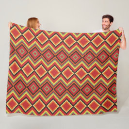 Red Black Gult Native American Blanket Mönster Fleecefilt