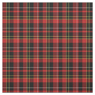 Red Black Gult White Tartan Squares Mönster Tyg