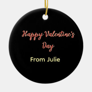 Red black happy Valentine's day from name stylish Julgransprydnad Keramik