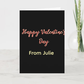 Red black happy Valentine's day from name stylish Kort