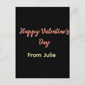 Red black happy Valentine's day from name stylish Vykort