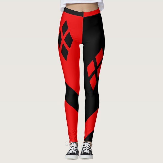 Red & Black Harlequin Leggings (Framsida)