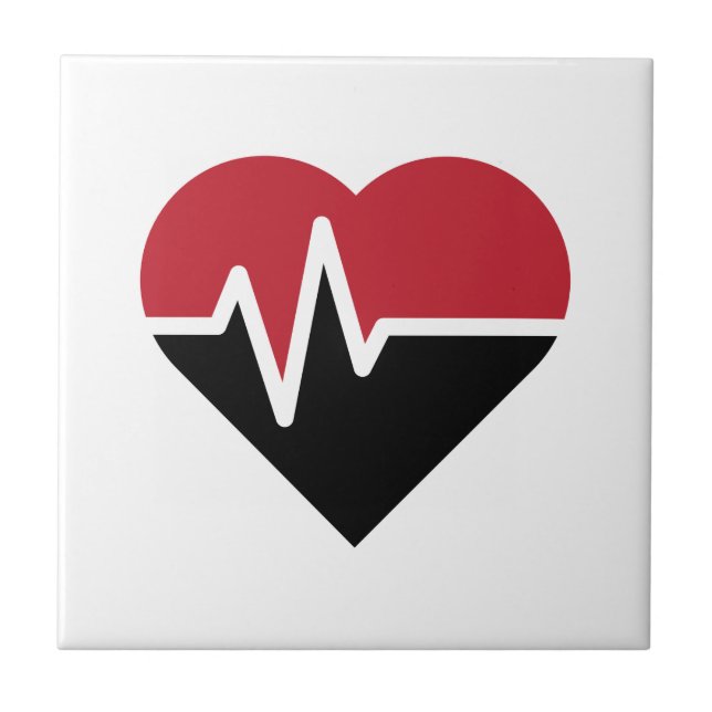 Red-Black Heart Beats Kakelplatta (Framsidan)