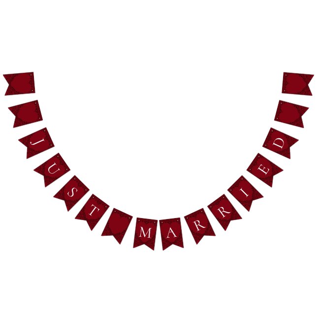 Red Black Heart Bröllop Gothic Vimplar (Alla)