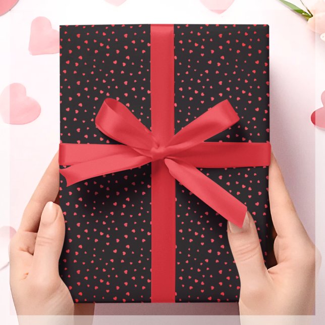 Red & Black Heart Gift Presentpapper (Skapare uppladdad)