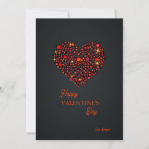 Red Black Heart Glad Valentine Day-inbjudan Inbjudningar