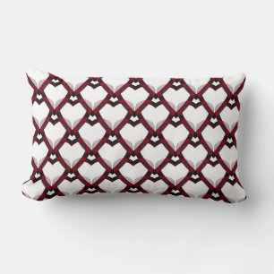 Red Black Hearts Lumbarkudde