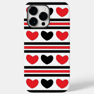 Red Black Hearts Rand Mönster Valentines day