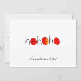 Red & Black Ho Ho Ho Hand-målad jul Julkort