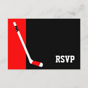 Red Black Hockey Pub Mitzvah OSA Kort