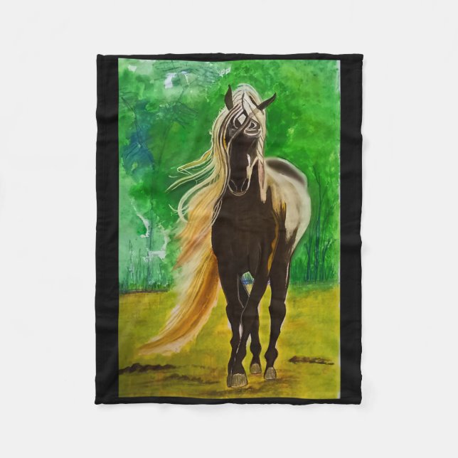 Red Black Horses  Horse Lovers Flo Fleecefilt (Framsidan)
