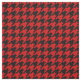Red, Black Houndstooth Mönster #2M Tyg