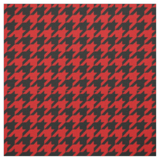 Red, Black Houndstooth Mönster #2M Tyg