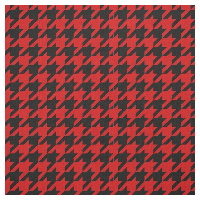 Red, Black Houndstooth Mönster #2M Tyg (Provkarta)