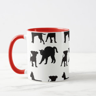 Red Black Hundar och Cats Djurälskares Owners Mugg