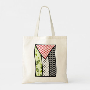 Red & Black Keffiyeh Palestine Flagga Heritage Tygkasse