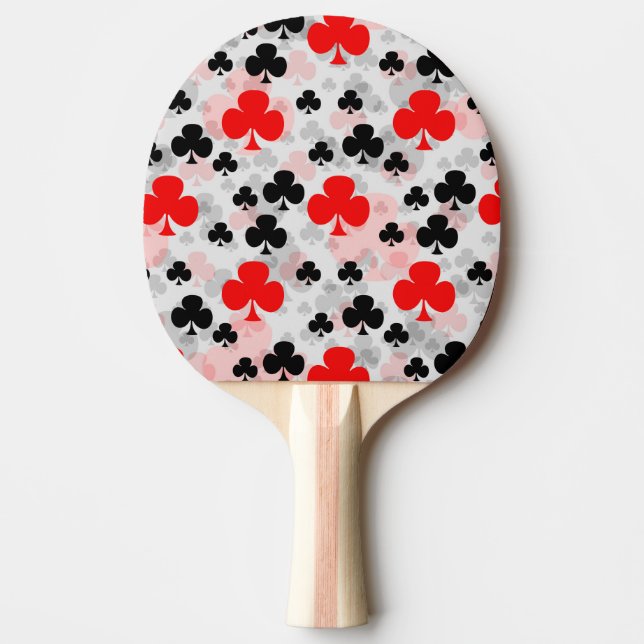 Red Black Klöver Klubb Abstrakt Mönster Design Pingisracket (Framsidan)