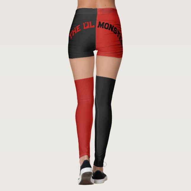 Red Black Kort Knee Socks Namn Roller Derby Leggings (Baksida)