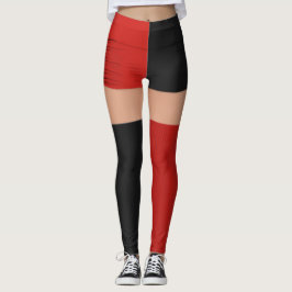 Red Black Kort Knee Socks Namn Roller Derby Leggings
