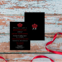 Red Black Krona Royal Glitter Gothic White Inbjudningar