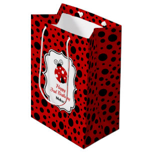 Red Black Ladybug Ram Polka dots Barns födelsedag