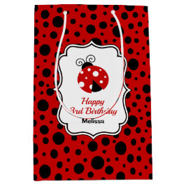 Red Black Ladybug Ram Polka dots Barns födelsedag