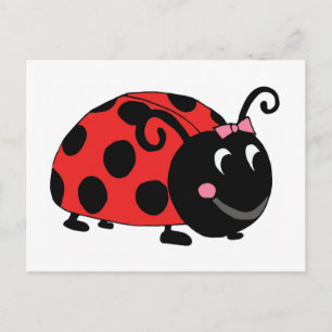 Red Black Ladybug Vykort