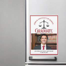 Red Black Law School Studenten Photo Magnet Card